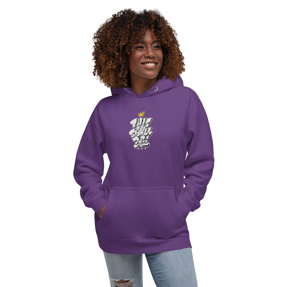 Thumbnail: "THIS TOO SHALL PASS" Embroidered Unisex Premium Hoodie