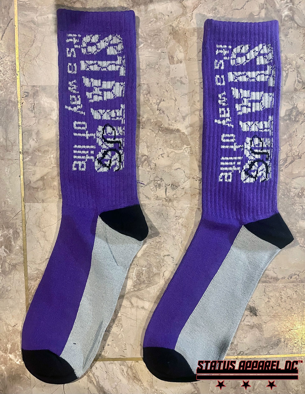 Thumbnail: Status Apparel DC "M Black" Way of Life Tri-Color Socks