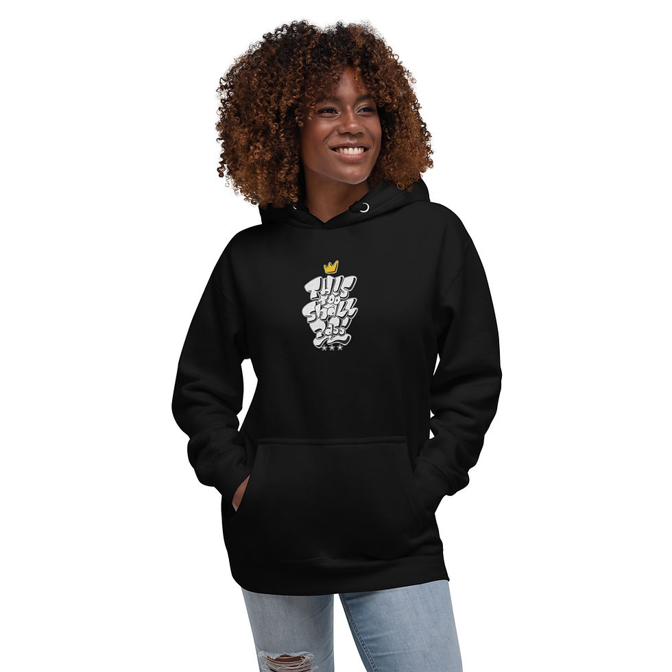 Thumbnail: "THIS TOO SHALL PASS" Embroidered Unisex Premium Hoodie