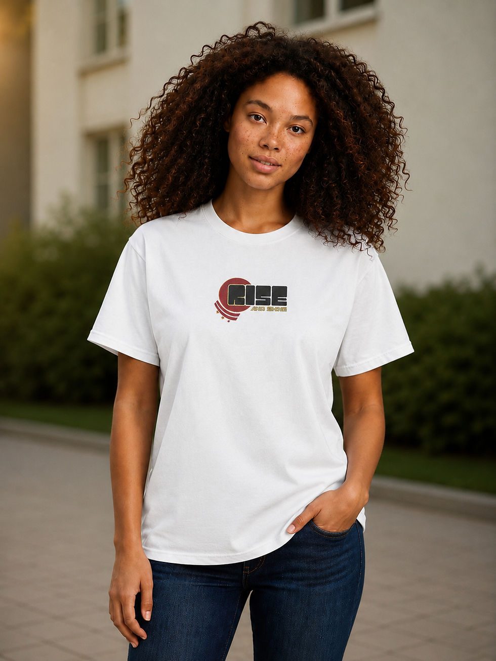 Thumbnail: "RISE AND SHINE" Garment-Dyed Embroidered Heavyweight Tee