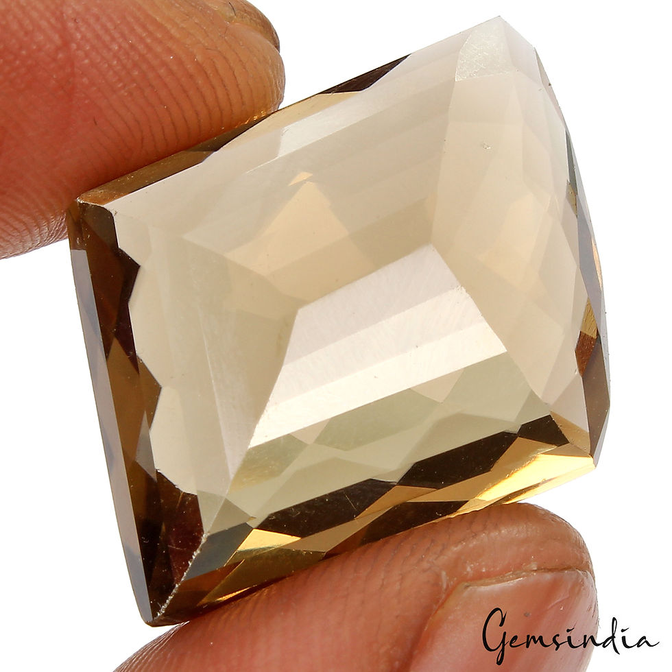 Thumbnail: Natural 31.30 Ct Brazilian Honey Gold Citrine Fancy Checker Cut Loose Gemstone