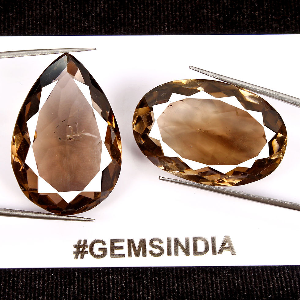 137.50Ct Natural Unheated Brown Smoky Quartz Oval Pear Cut Loose Gemstones~ 2 Pc