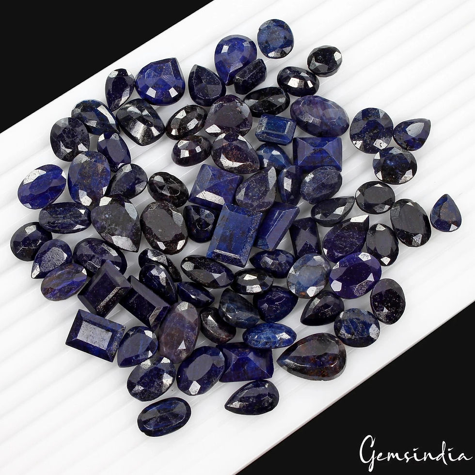 サムネイル： Certified 750 Ct/76 Pcs Natural African Blue Sapphire Mix Cut 11-20mm Loose Gems