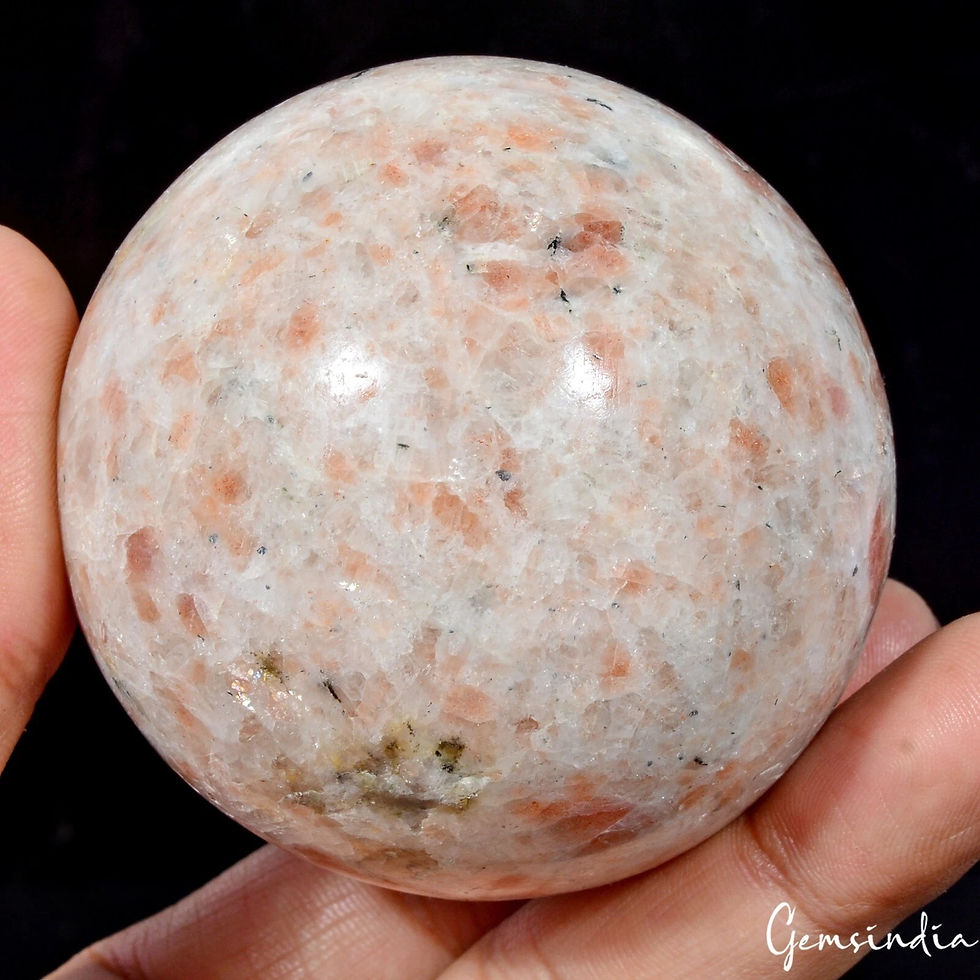 Miniatura: Natural Untreated Sunstone Healing Crystal Mineral Sphere Gem With Stand 1800 Ct