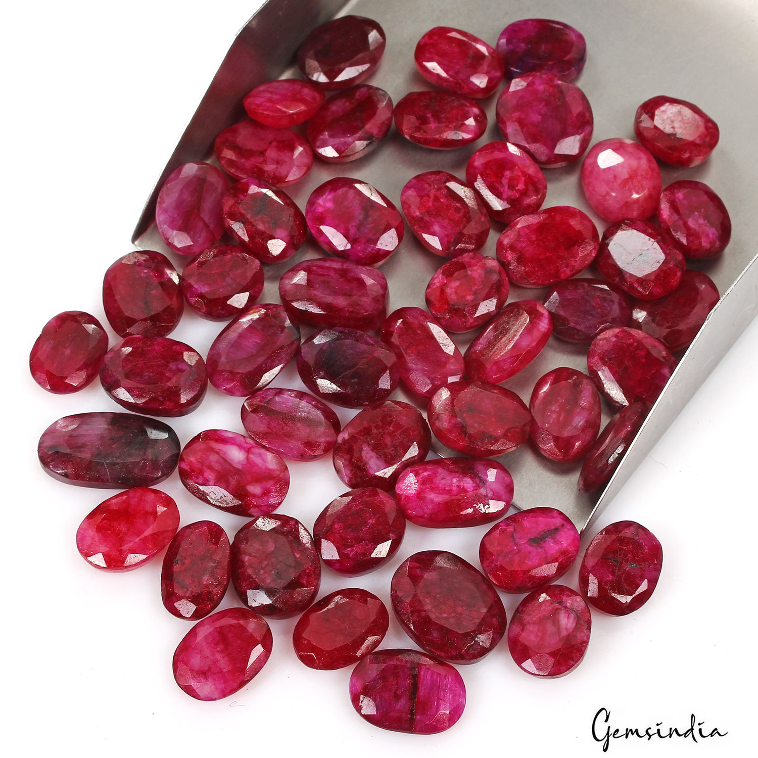 470 Ct Natural Red Pink Beryl Oval Faceted Loose Wholesale Gemstone Lot 50 Pcs
