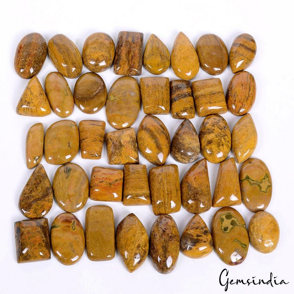 1000 Cts/40 Pcs Natural Untreated Yellow Agate Mix Cab Loose Wholesale Gems Lot