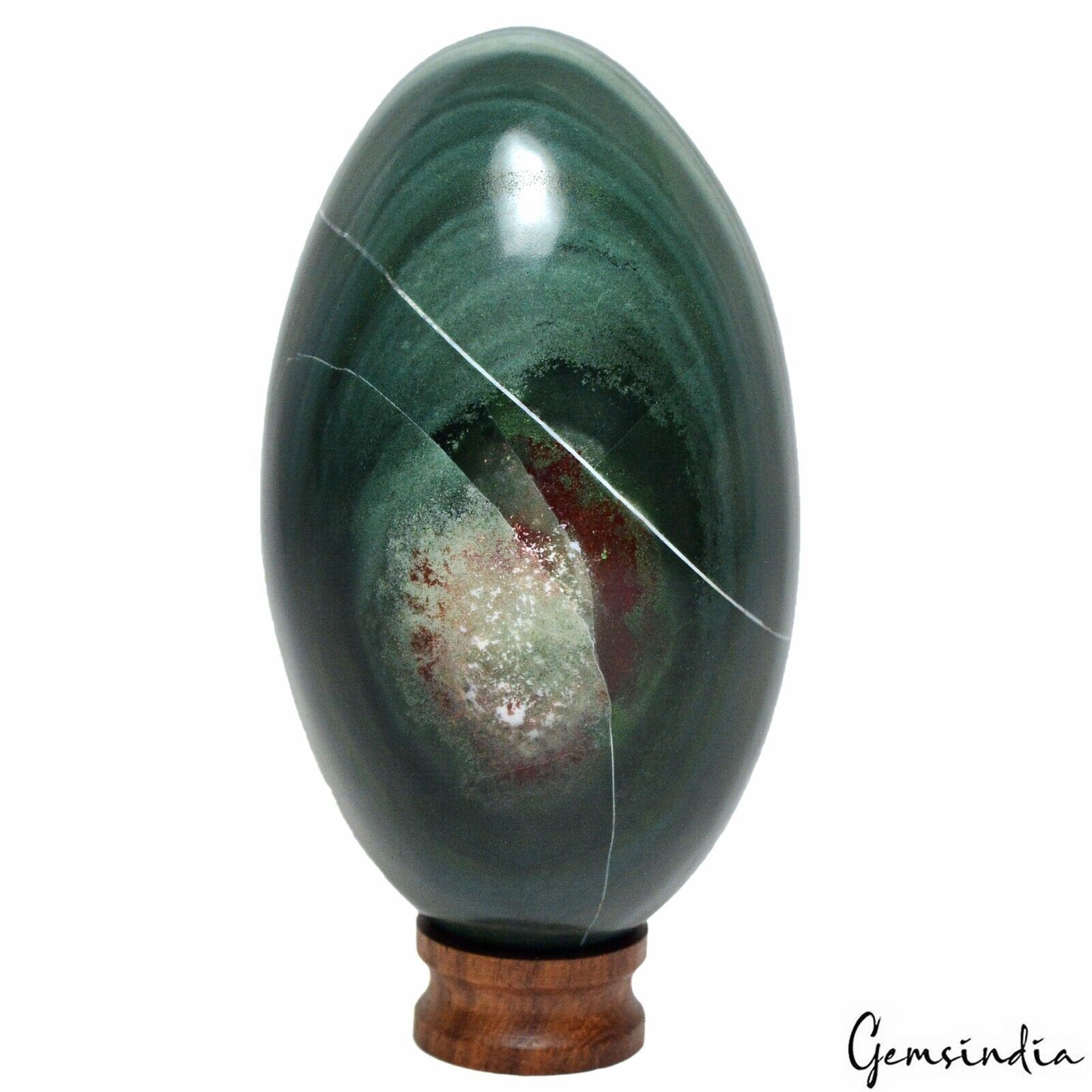 520Gram Green Jasper Egg Oval 4x2.25 Inch Healing Crystal Mineral Gemstone/Decor