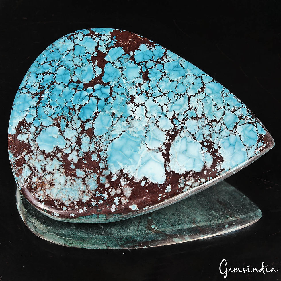 300 Ct Natural Blue Spiderweb USA Arizona Turquoise Pear Cab Loose Huge Gemstone