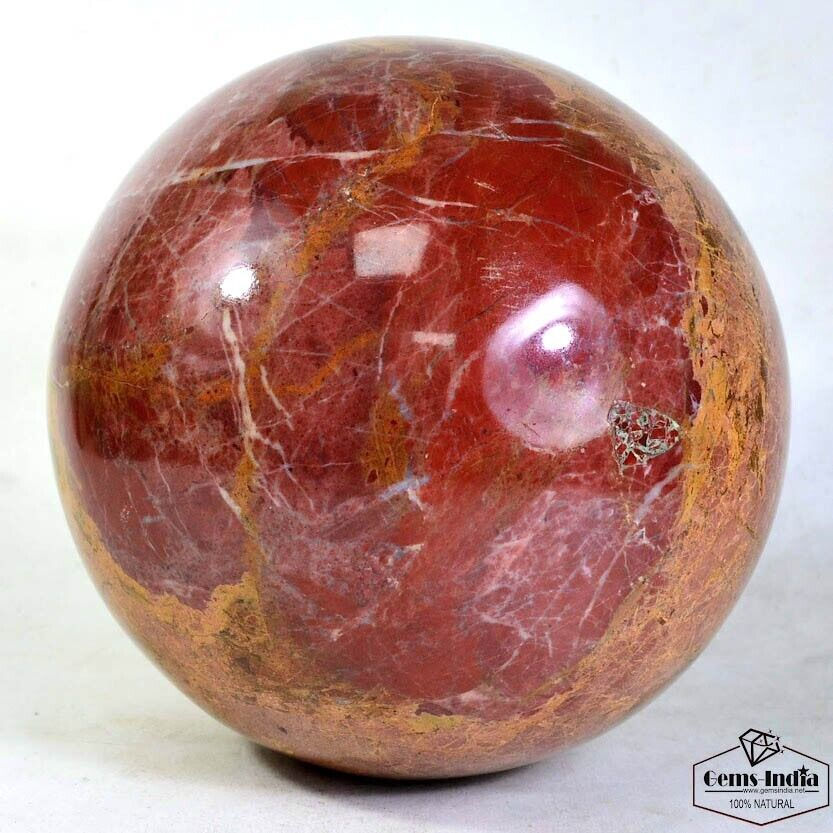 Miniature : 4.98 Kilo/6.2 Inches Natural Smooth Red Jasper Sphere Crystal Ball Healing Decor
