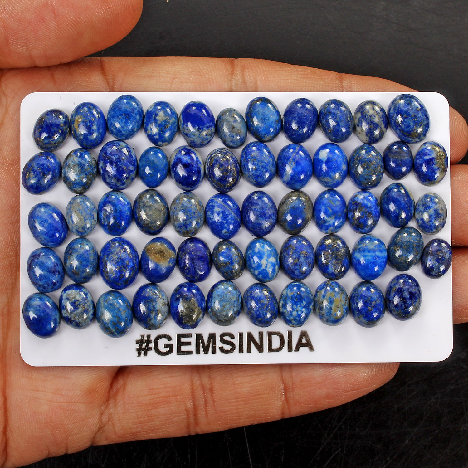 Natural Lapis Lazuli Rare Oval Cabochon 8-10mm Wholesale Loose Gems Lot~58 Pcs