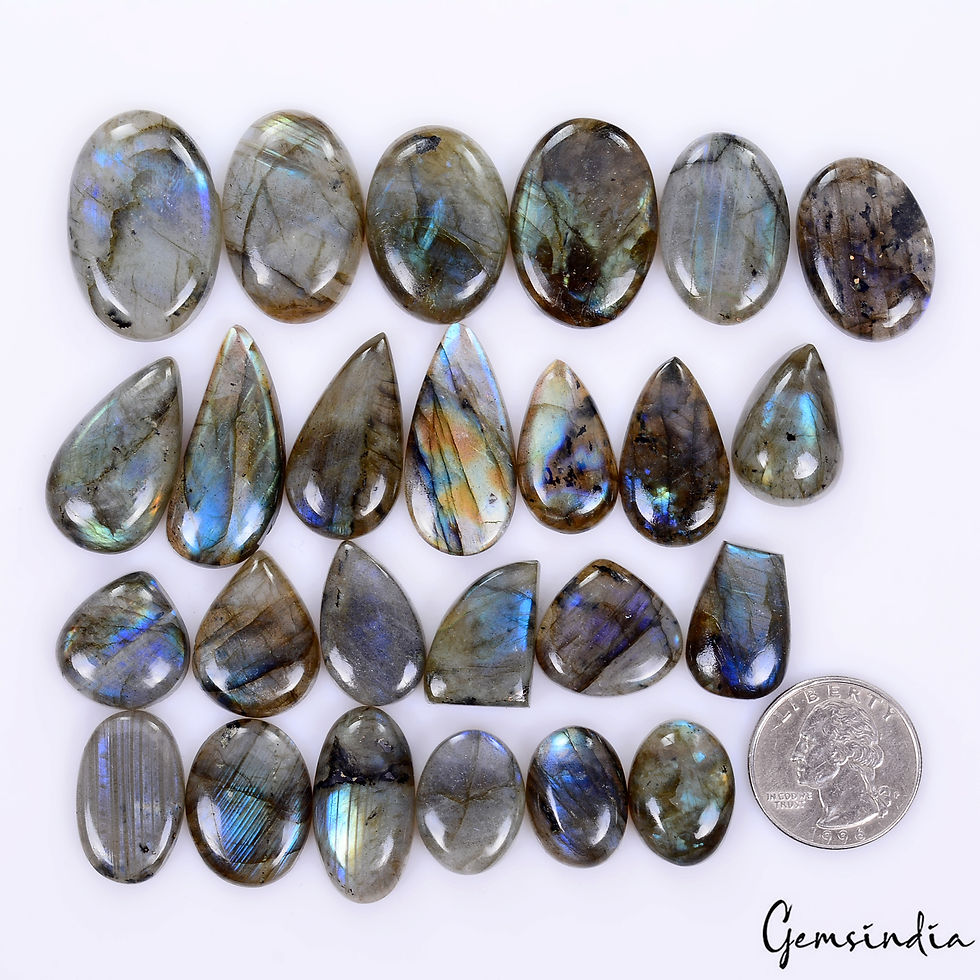 500 Cts/25 Pcs Natural Untreated Blue Shine Labradorite Mix Cab Loose Gems Lot