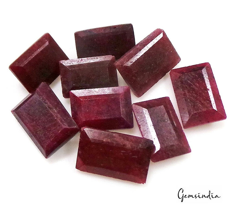 94.50 Cts/9 Pcs Natural Dark Red Ruby Baguette Cut Loose Gems Lot For Jewelry