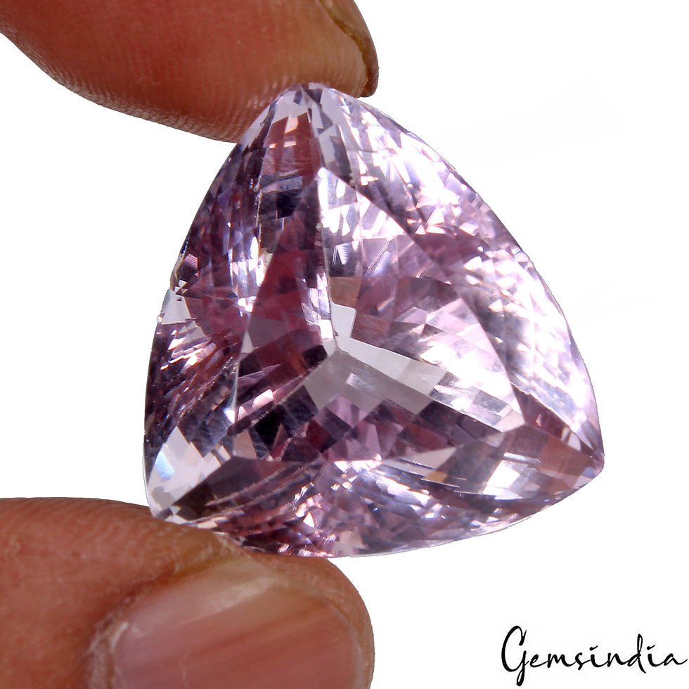 45.80 Ct 23x22mm VVS Trillion Natural Purple Amethyst- Unheated, Brazil Gemstone