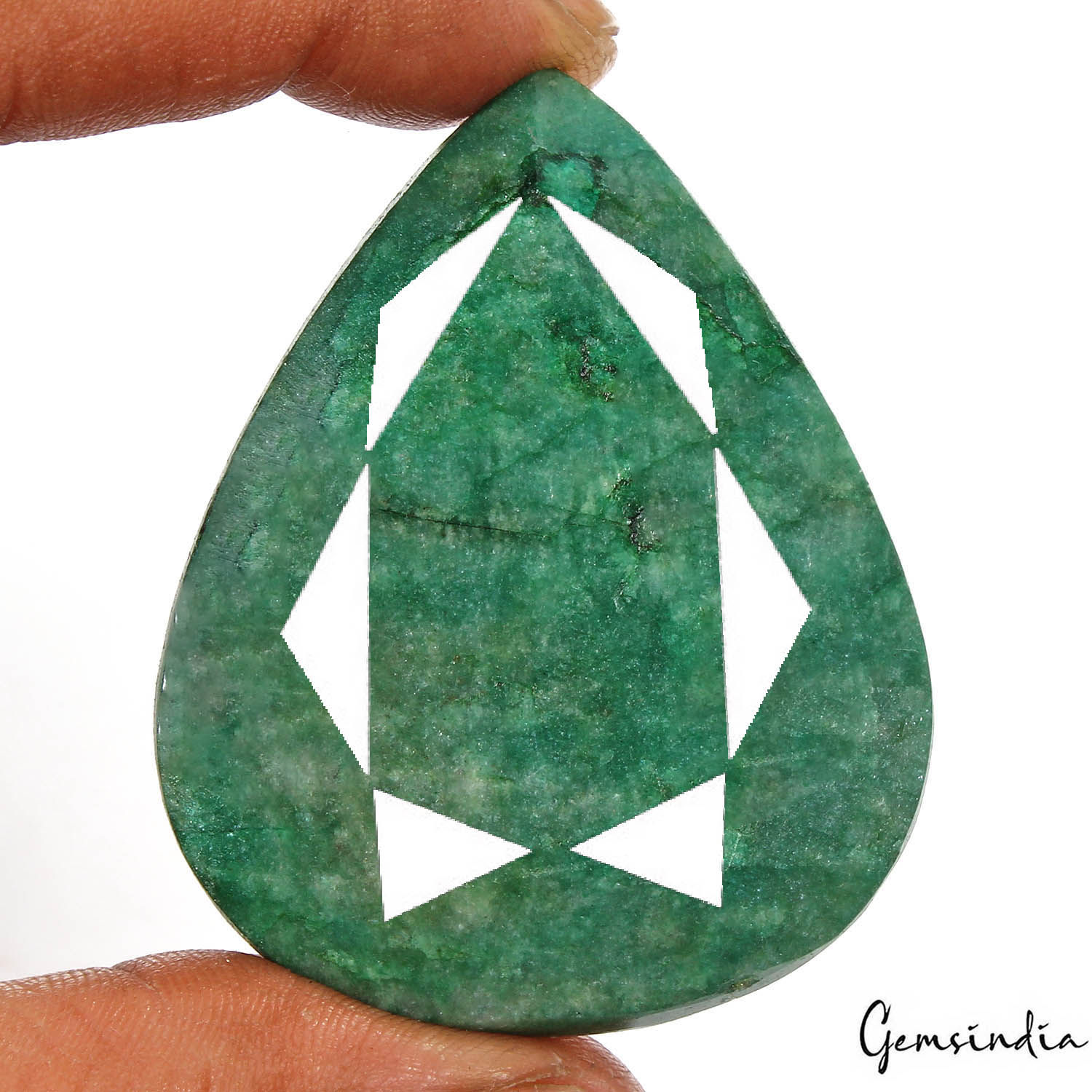 Certified 260 Natural Brazilian Green Emerald Pear Faceted Earth Mined Loose Gem