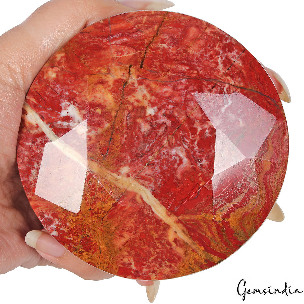 Miniatura: Museum Size 3020 Cts Natural Untreated Red Jasper Round Faceted Huge Loose Gem