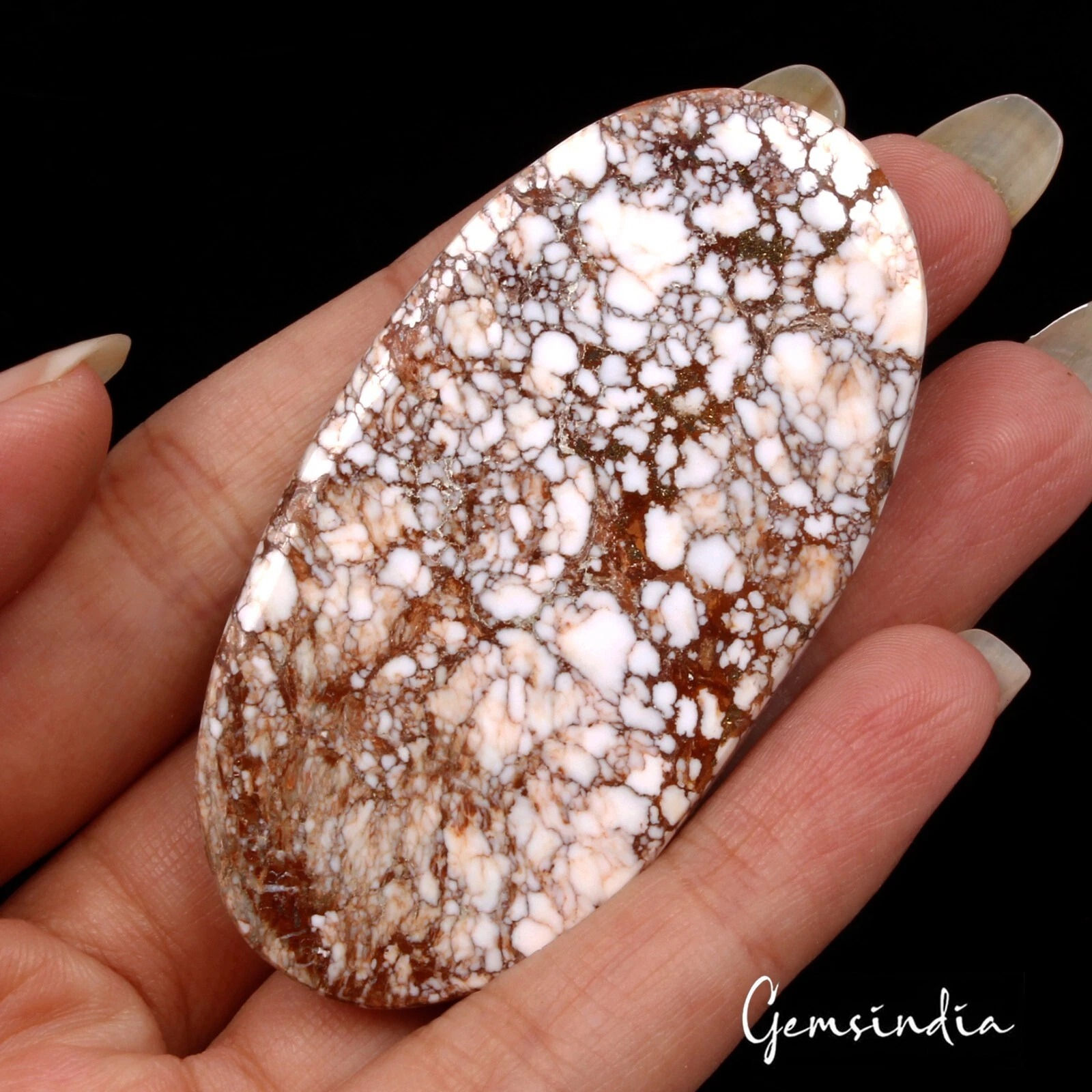 155.85 Cts Natural Untreated USA Nevada White Buffalo Turquoise Oval Loose Gem