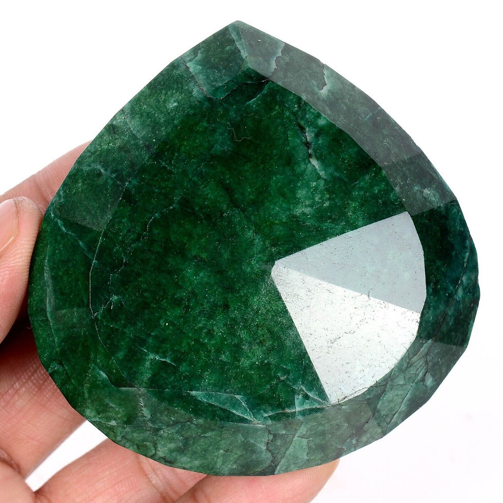 Miniatura: 1130 Carat Natural Brazilian Green Emerald Pear Faceted Huge Size Loose Gemstone