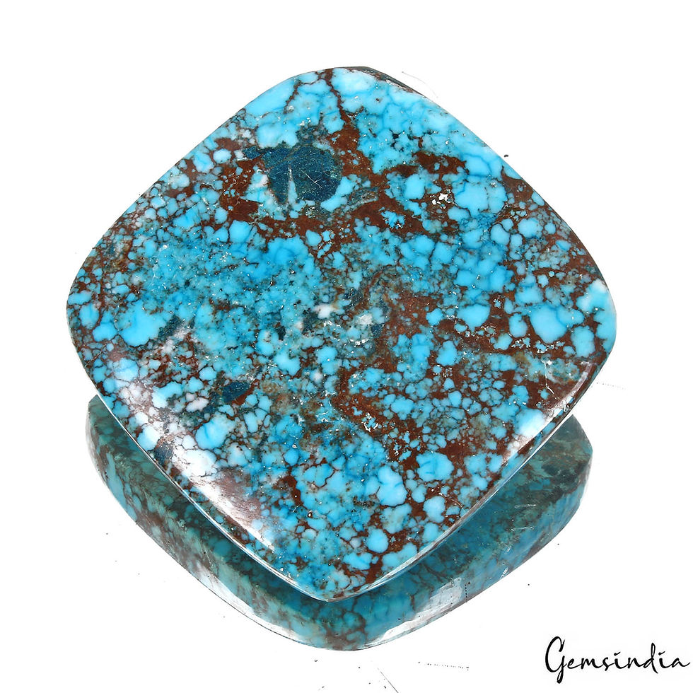 390 Cts Natural Blue Spiderweb USA Arizona Turquoise Cushion Cab Loose Huge Gem