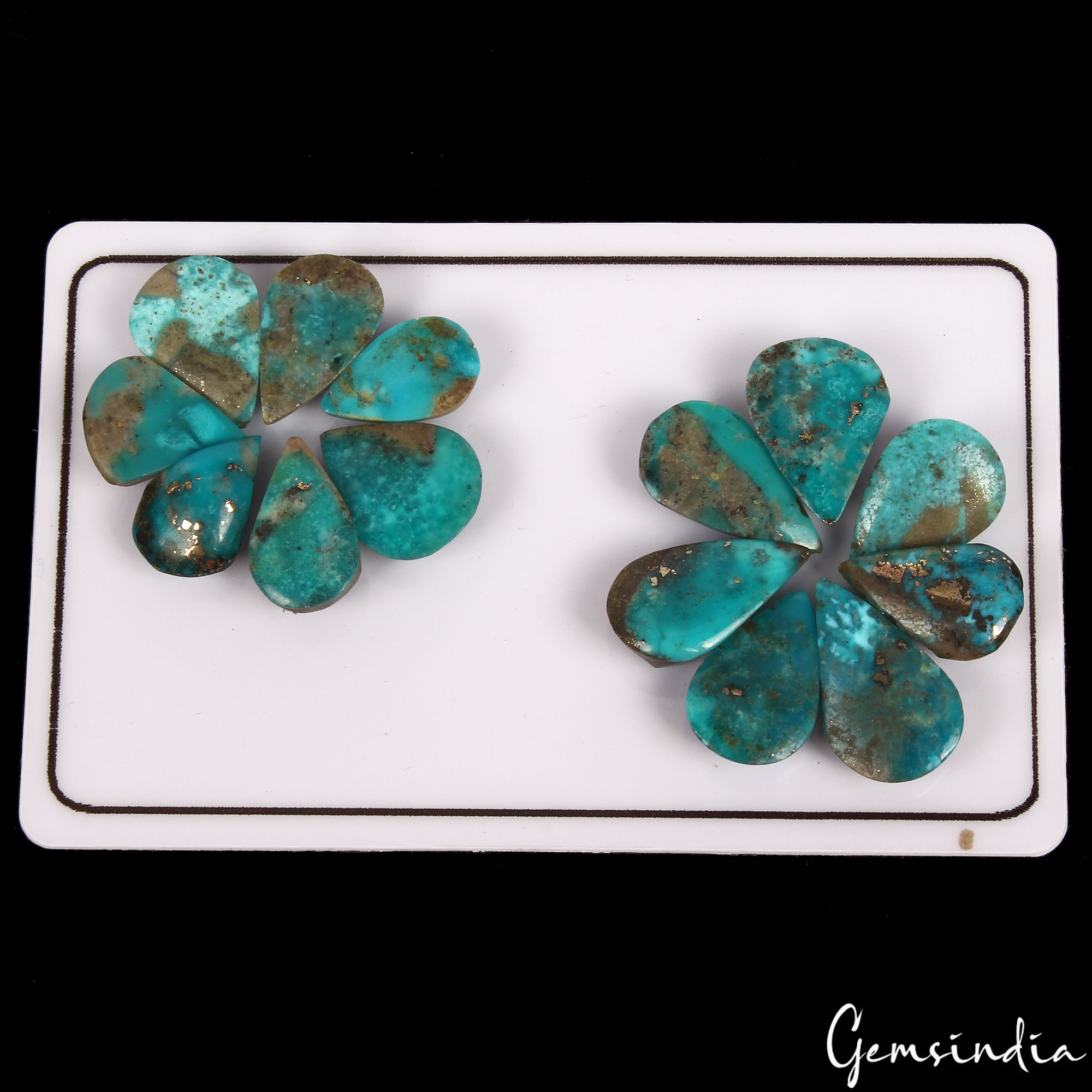 14 Persian Turquoise Neyshabur Pear Cabochon, Untreated 100% Natural Gem 13-18mm