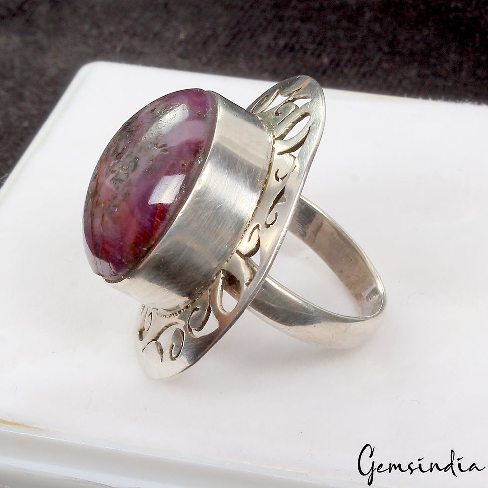 Miniature : Genuine 13.35 Gm Solitaire Natural Star Ruby Ring 925 Sterling Silver Size 5.5US