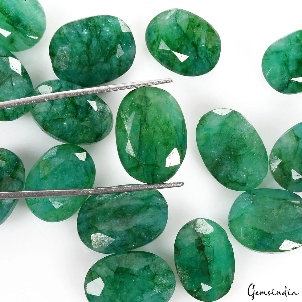 Thumbnail: 196.50 Ct Natural Blue Green Brazilian Emerald Oval Cut Faceted Loose Gems Lot