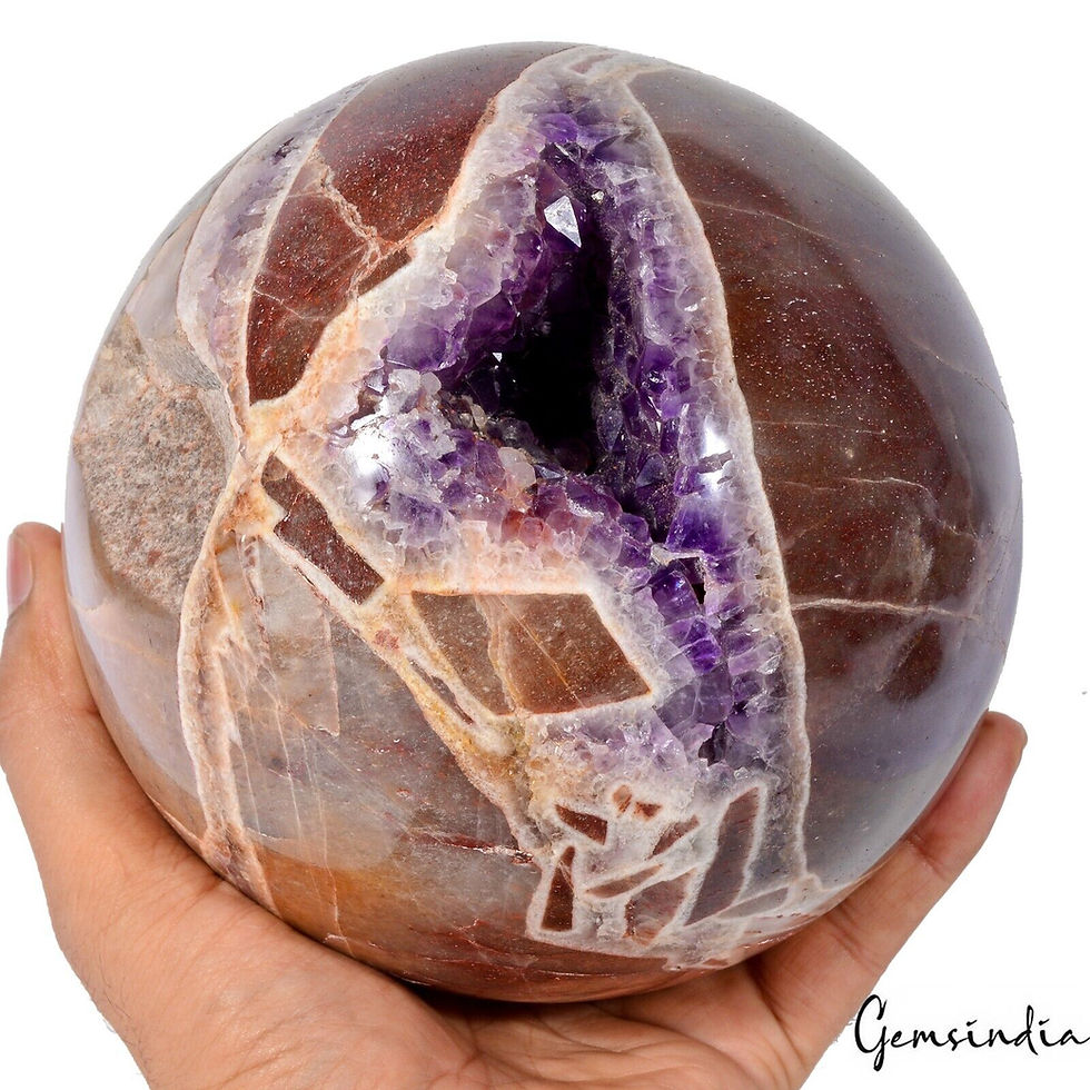 Miniatura: 4.64 Kilo Large Natural Untreated Amethyst Druzy Geode Sphere Healing Crystal