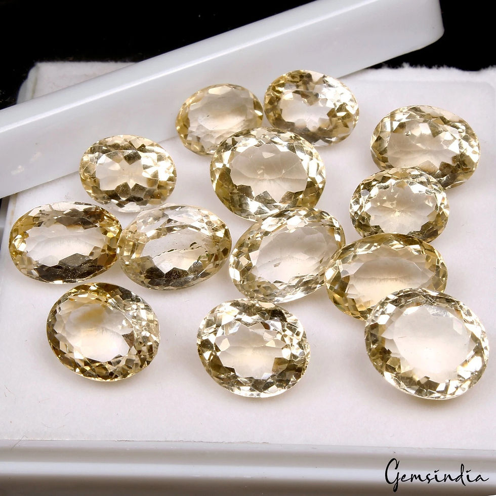 70.20 Ct/13 Pcs Natural Untreated Citrine Quartz Oval Cut Loose Gems for Jewelry