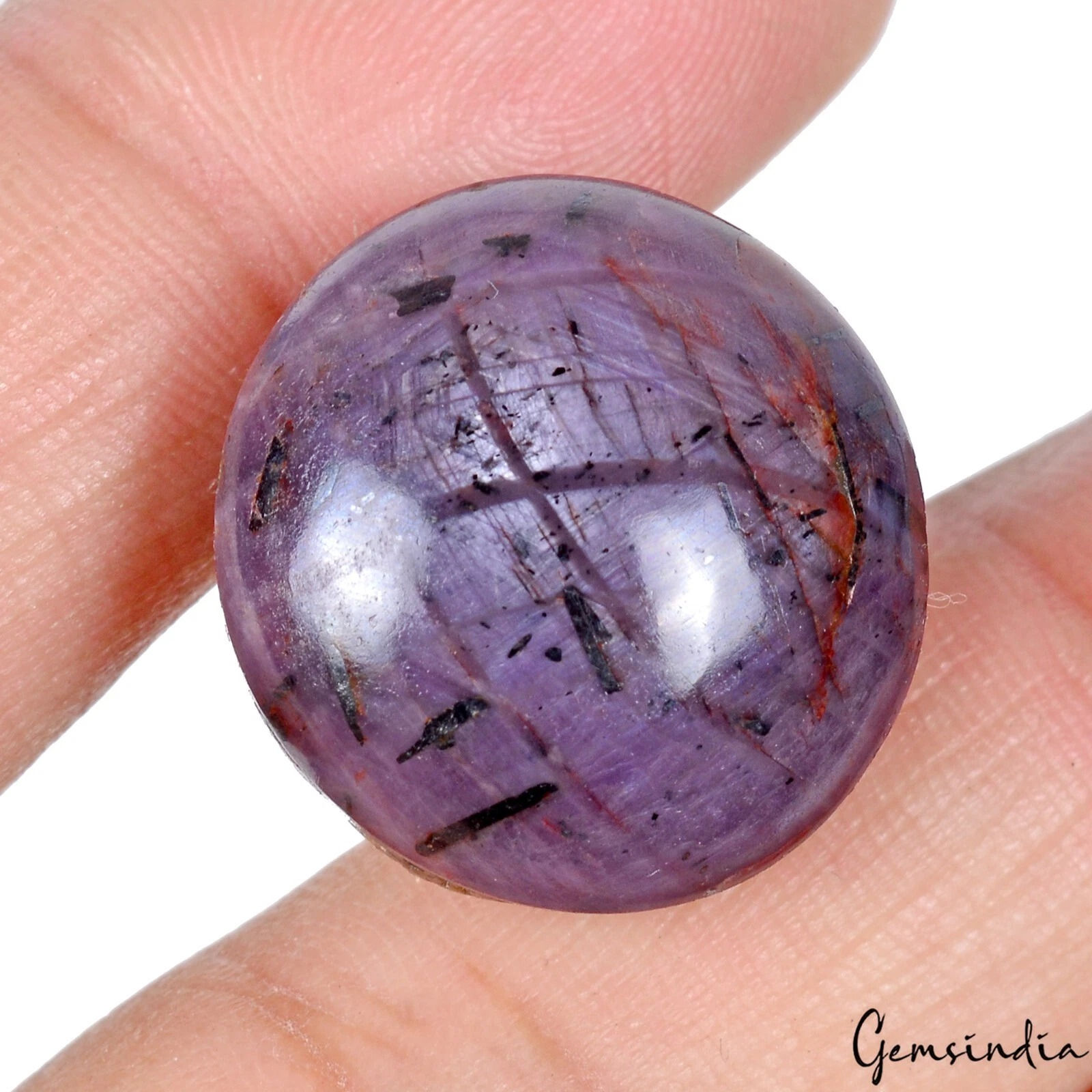 66.20 Ct Natural Untreated Purple Star Ruby Uneven Round Cab Loose Gemstone