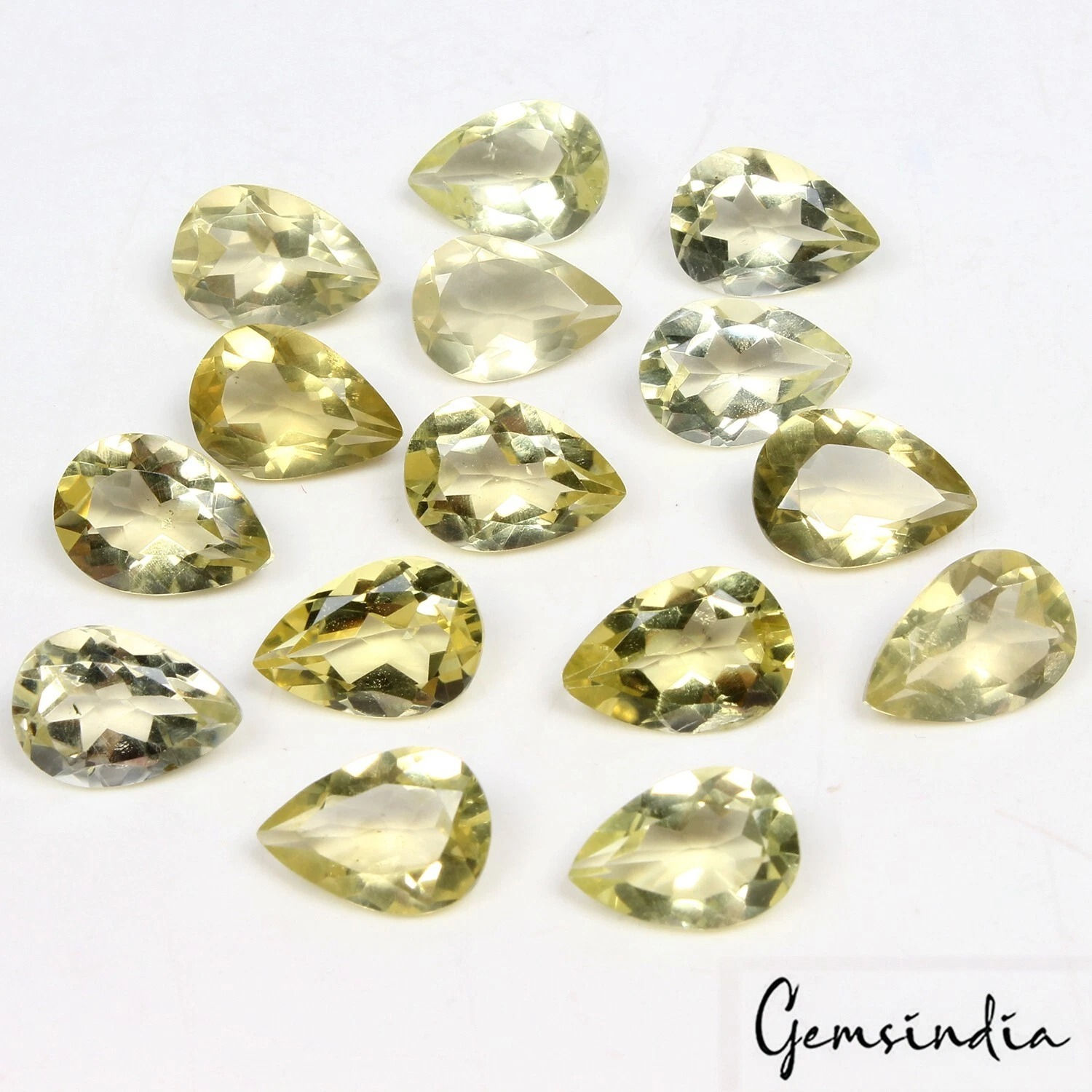 Pear Cut Natural Unheated Top Lemon Quartz Brazil 75.60 ct 14x10mm Gemstones
