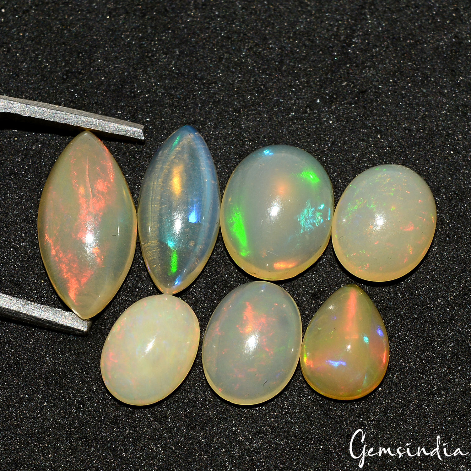 7.60 Ct Natural Untreated Welo Opal Multi Shine Mix Cabochon Loose Gemstone Lot
