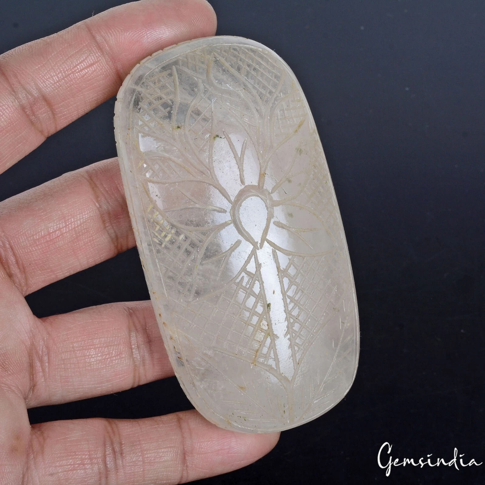 970 Ct Natural Untreated White Quartz Oval Hand Carved Huge Size Loose Gemstone