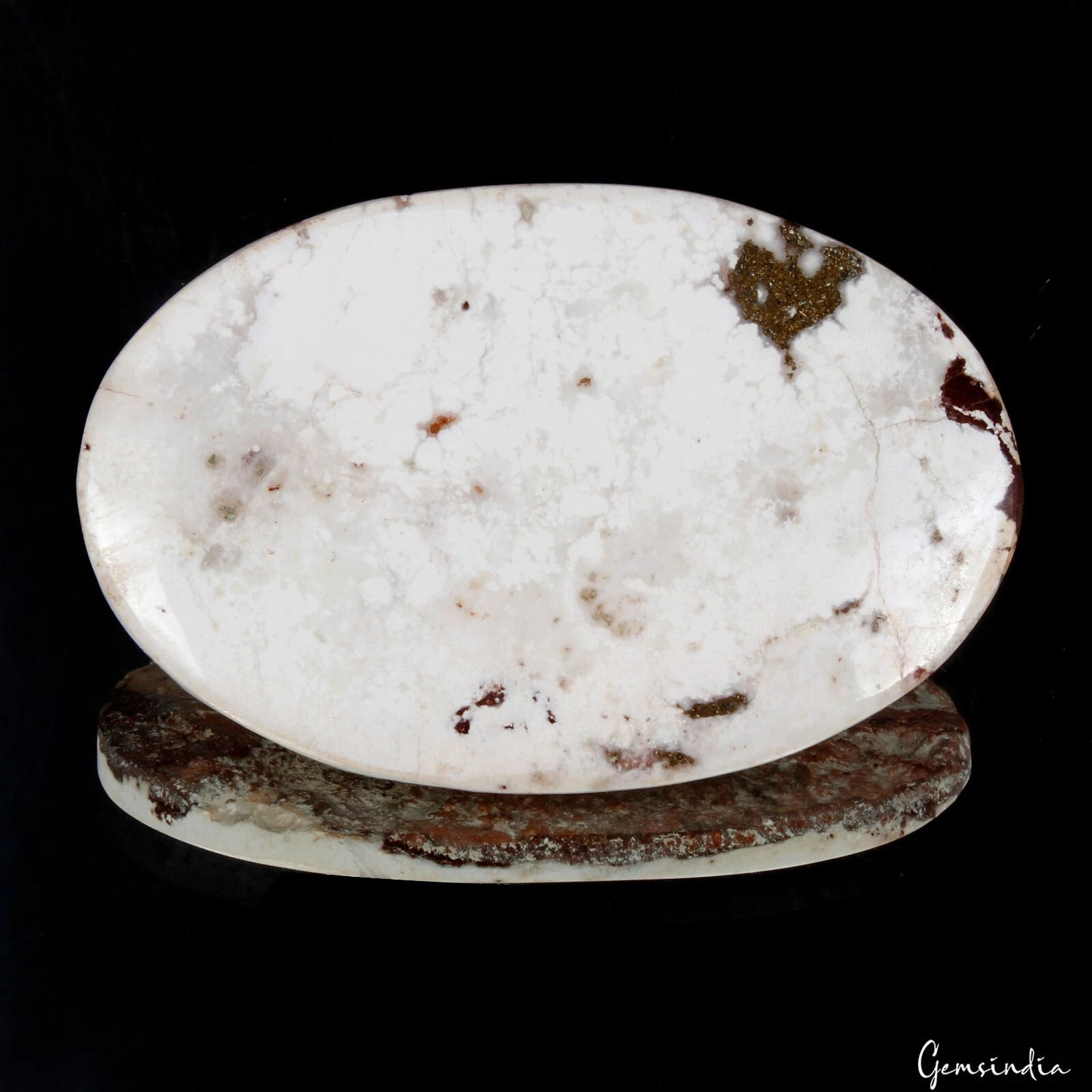 140.20 Cts Natural Untreated White Buffalo Turquoise Oval Loose Gem For Pendant