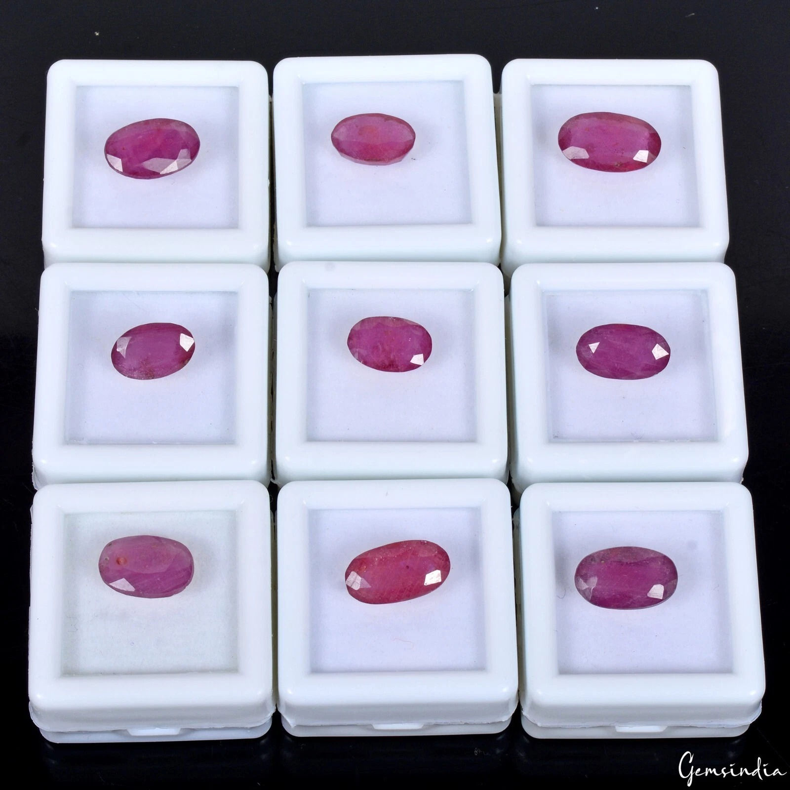 9 Pcs Natural Mozambique Ruby Red Oval Cut Top Quality Certified Gemstones 38+Ct