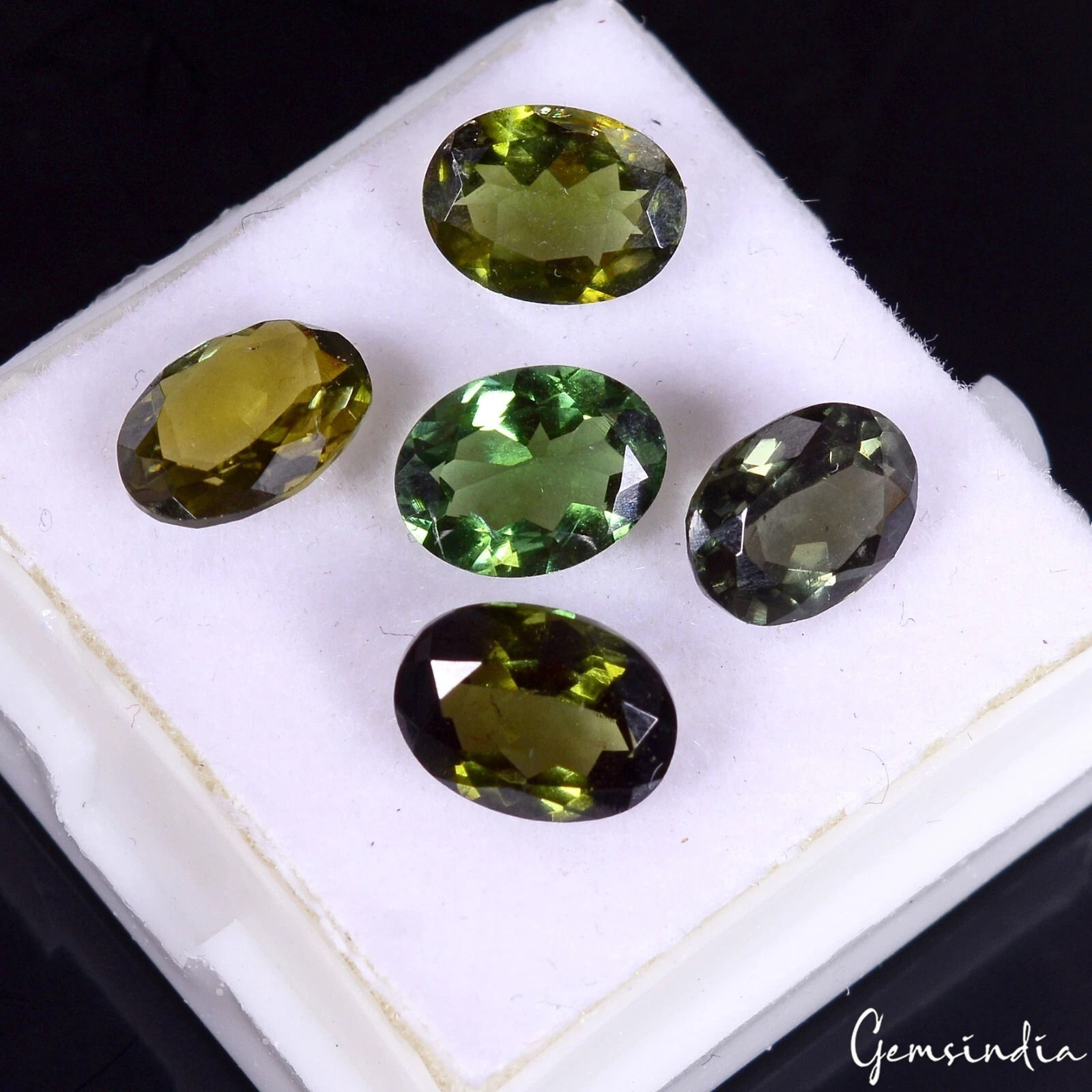 Certified 5.75 Cts/4 Pcs Natural Unheated Green Tourmaline Oval Gems For Jewelry