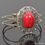 Thumbnail: 30.90 Gram Red Oval Hand Carved Bangle Bracelet Antique Fashion Jewelry 62mm