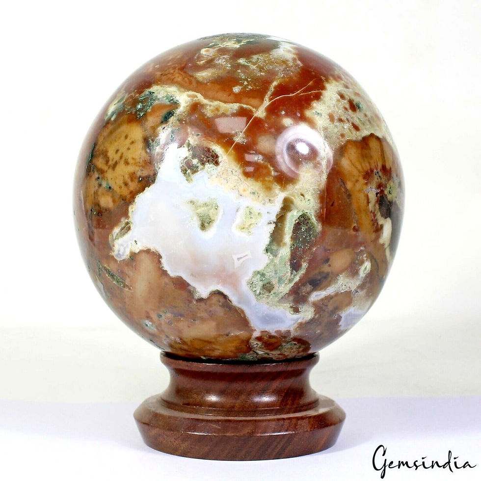 サムネイル： 2.3 Kg Natural Untreated Bi-Color Bloodstone Jasper Huge Gem Sphere/Ball 4.9"