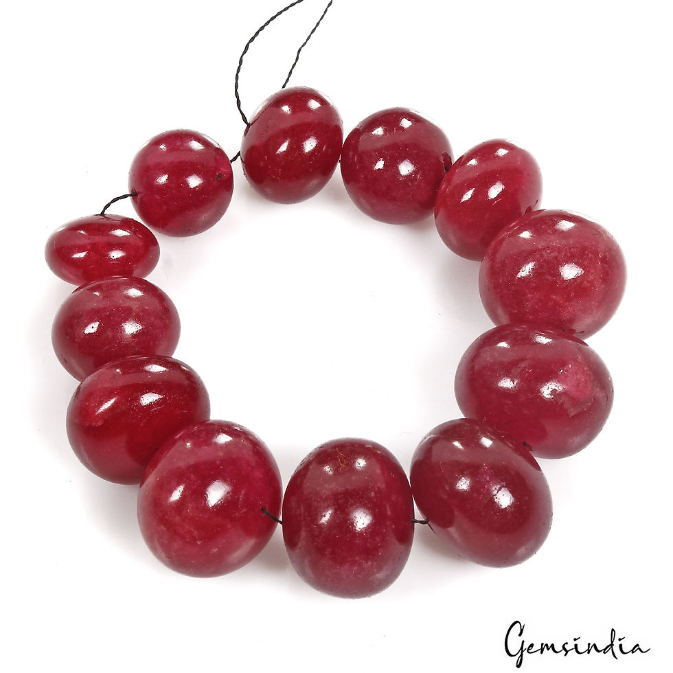 Thumbnail: 320 Ct/12 Pcs Natural Red Quartz Round Cab Drilled Loose 13mm-19mm Bead Gems Lot