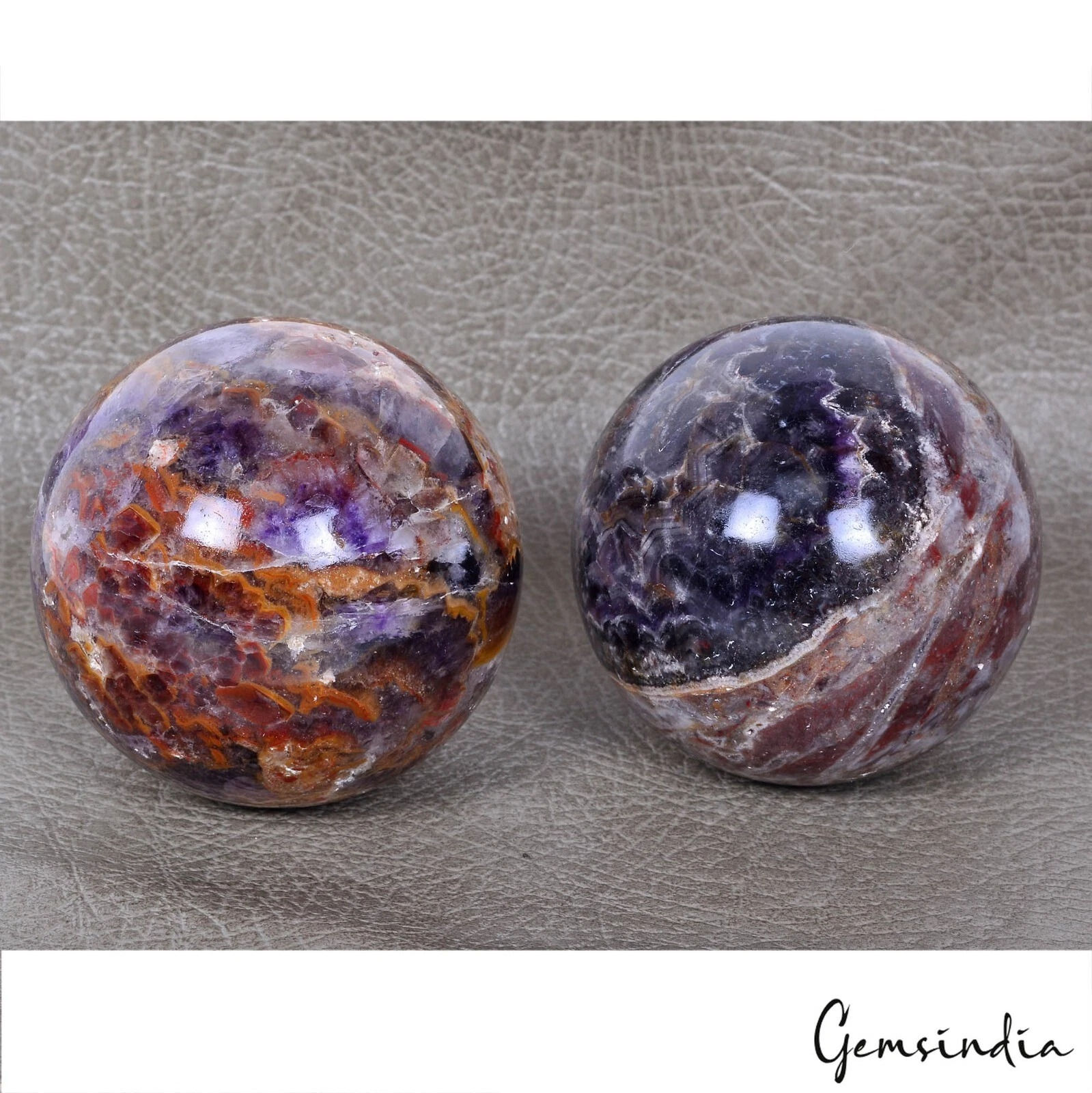 3240 Cts/2 Pcs Natural Amethyst Crystal Healing Mineral Huge Gems Spheres/Balls