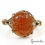 Thumbnail: 5.30 gm Orange Onyx Carved Ganesha Gem Ashtadhatu Astrological Adjustable Ring