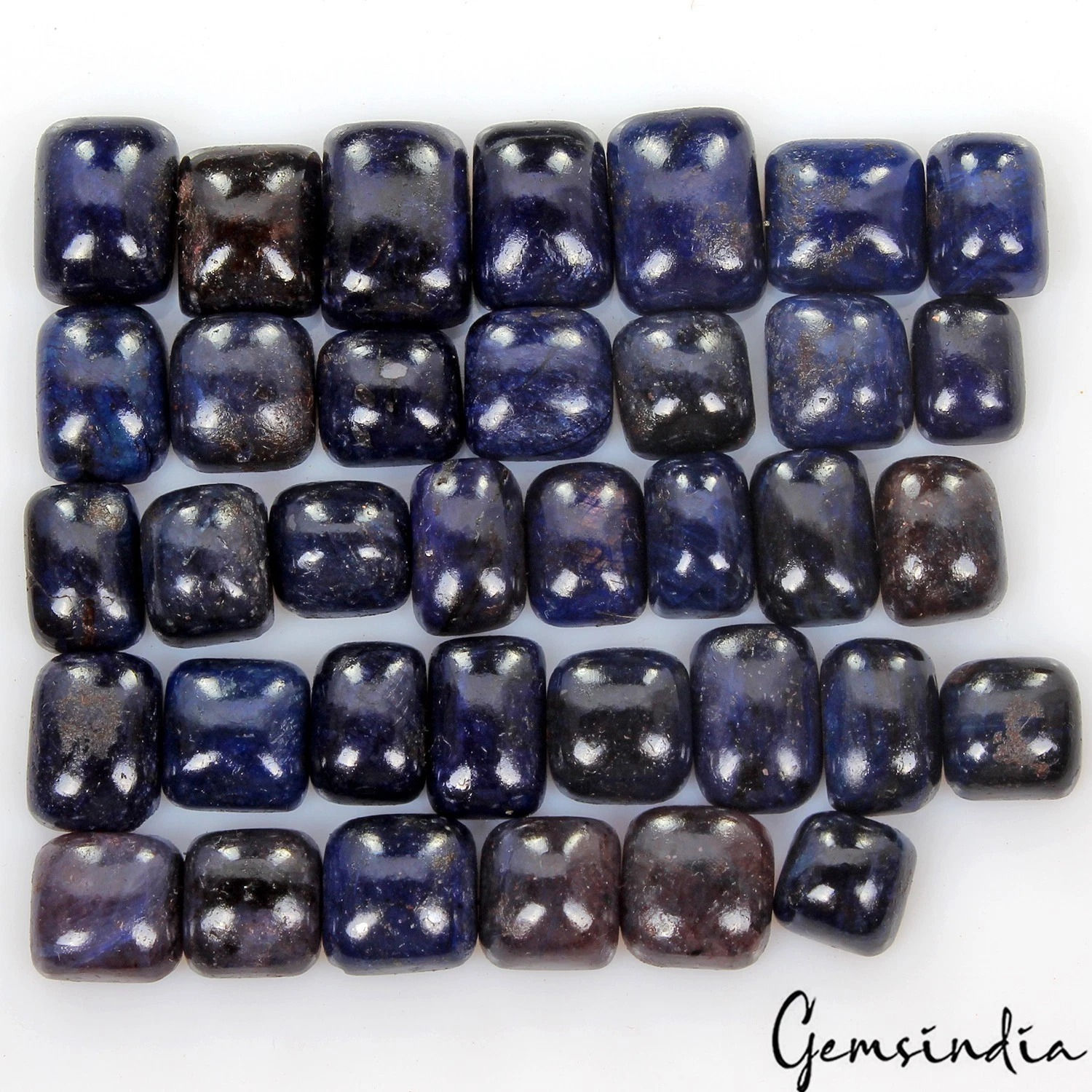 360 Ct/36Pcs Natural African Dark Blue Sapphire Cushion Cab Loose Wholesale Gems