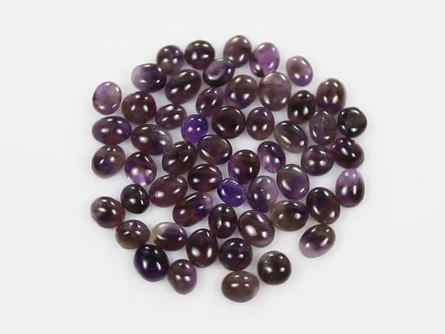 Thumbnail: 142.00 Ct Natural Untreated Purple Amethyst Oval Cabochon Loose Gems Lot 54 Pcs