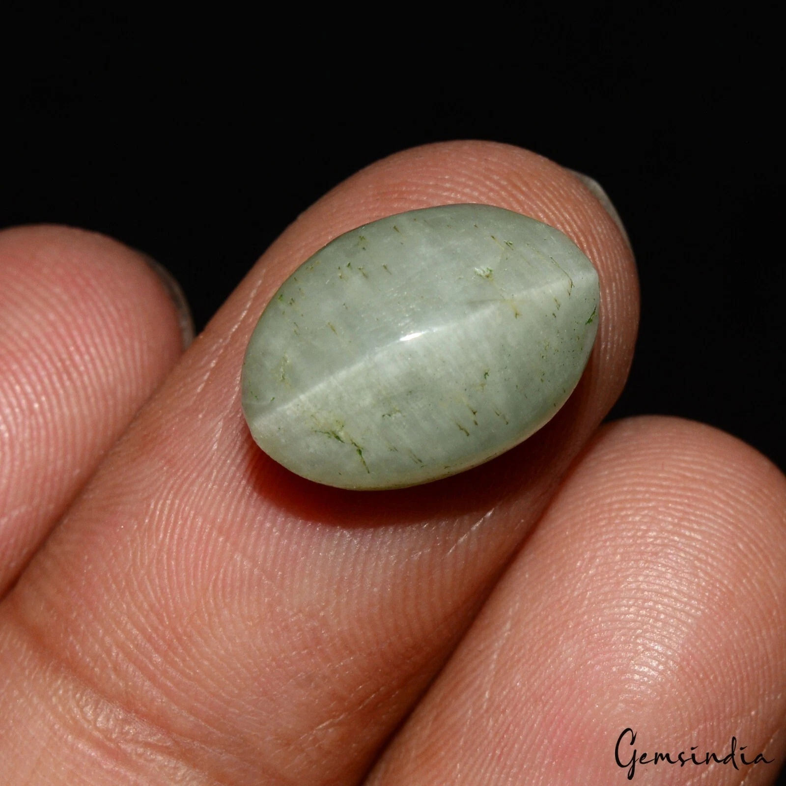 Certified 7.50 Ct Natural Untreated Gray Chrysoberyl Gray Cats Eye Oval Cab Gem