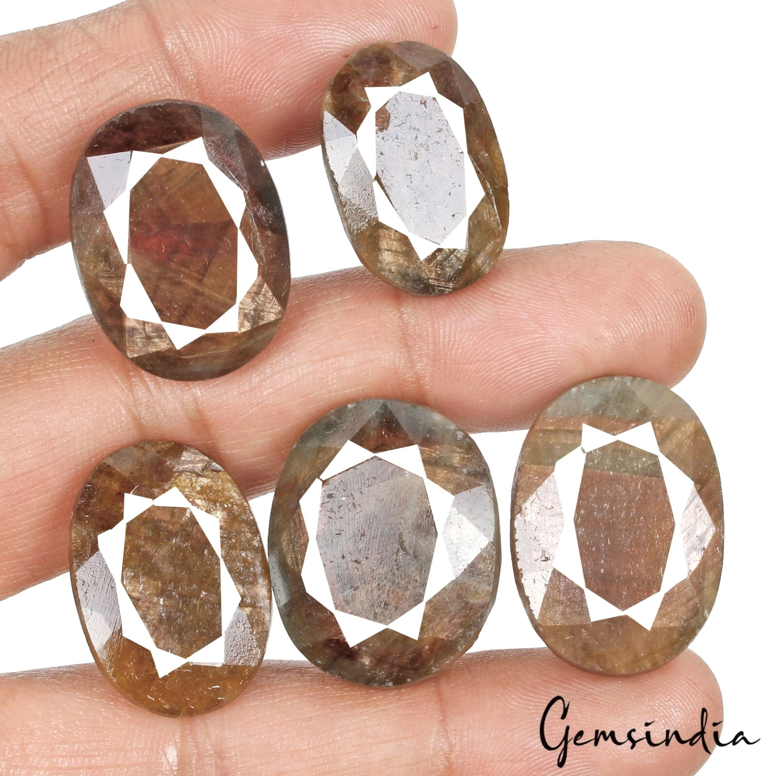 320 Cts/5 Pcs Natural Untreated Brown Sapphire Oval Faceted Cut Loose Gems Lot
