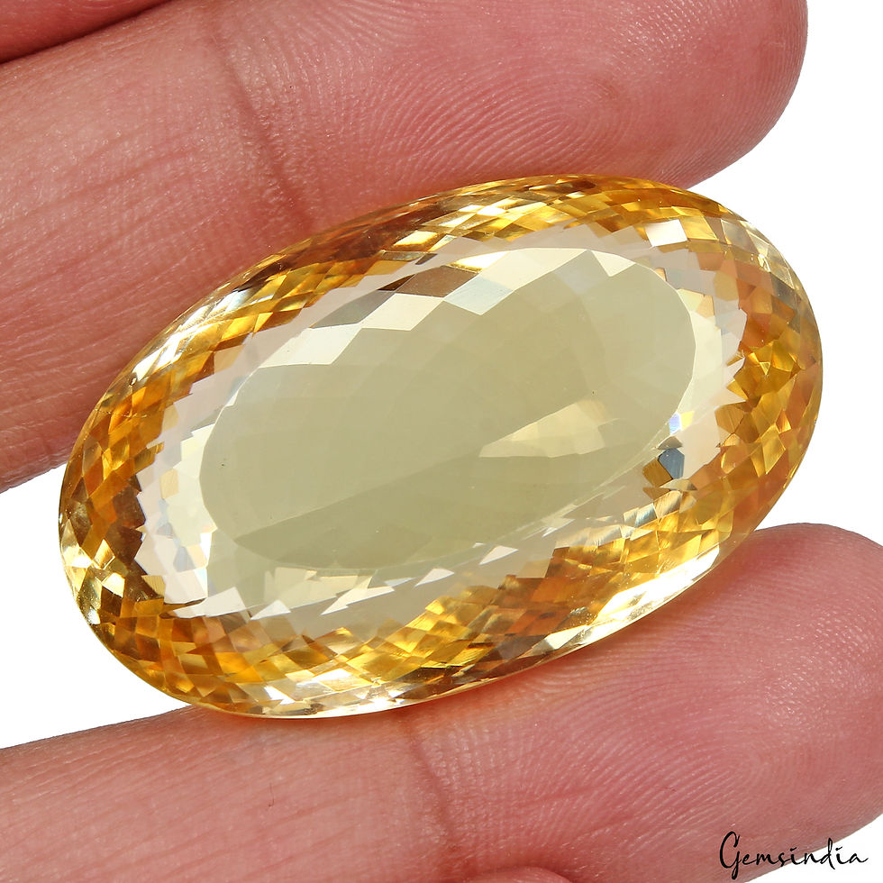 Миниатюра: Certified 88.80 Ct Natural Yellow Citrine Oval Cut Certified Large Eye Clean Gem