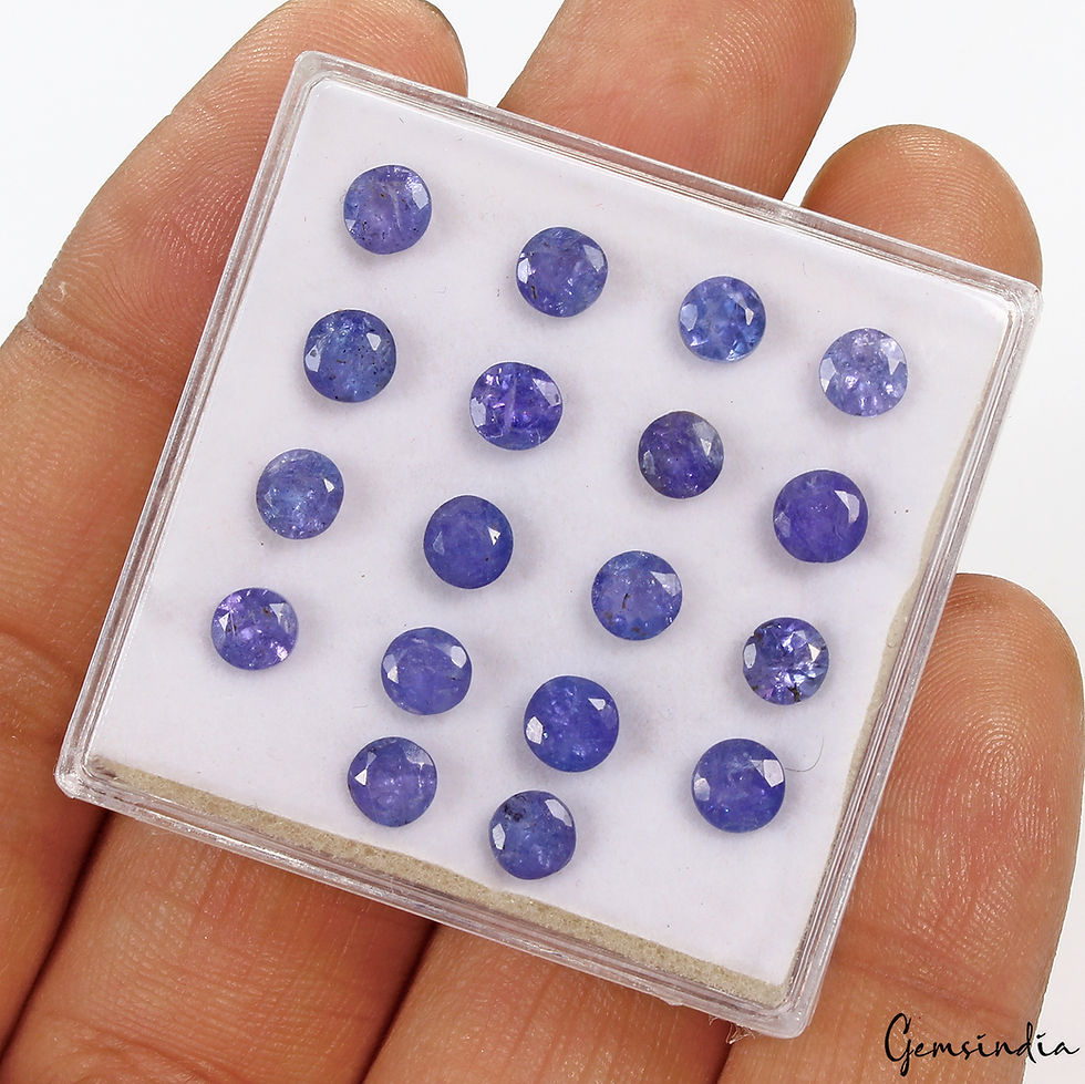 サムネイル： Certified Natural Tanzanite Round Cut Loose Gemstone Lot 18 Pcs 4.5-5mm 9.40 CT