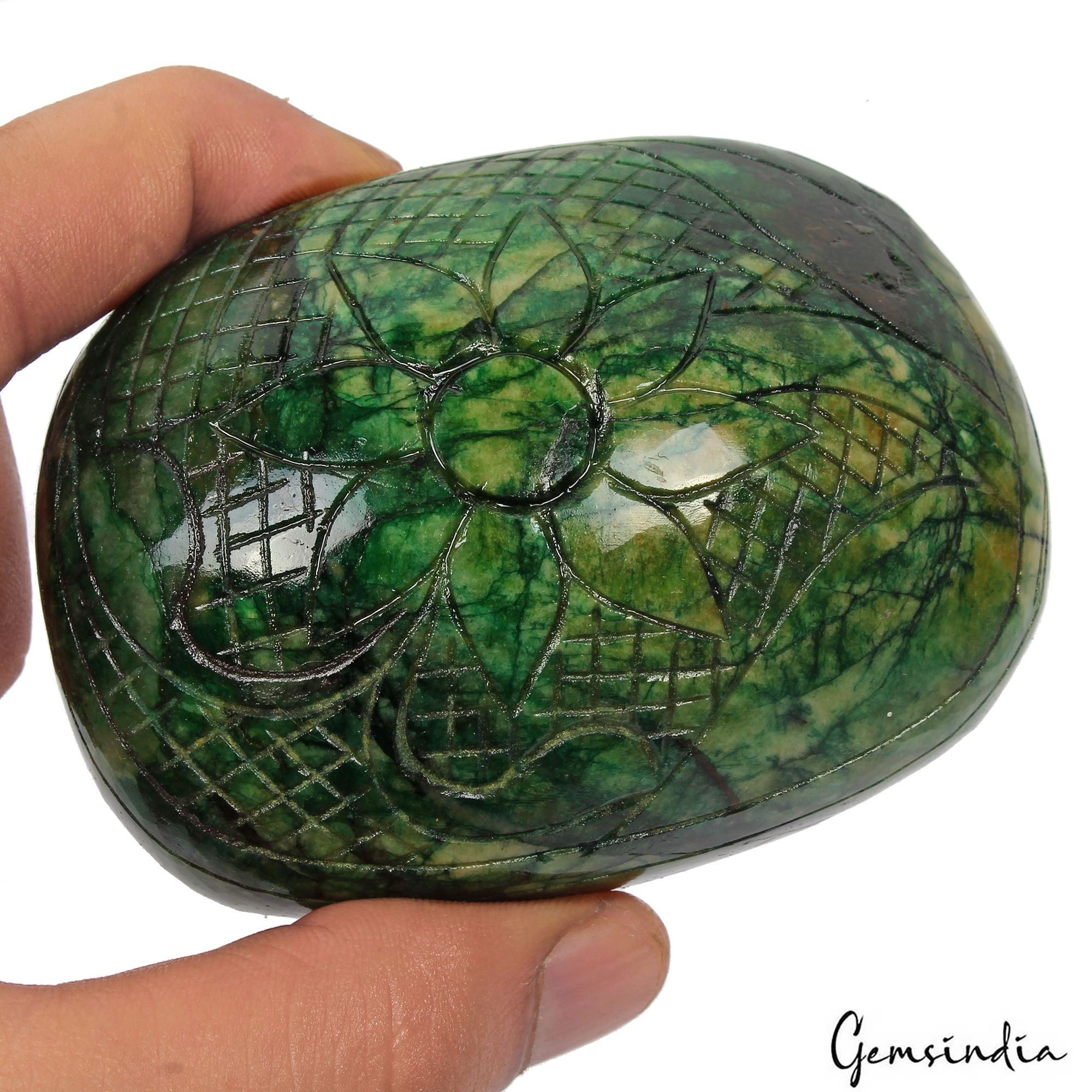 1440 Ct Natural Green Brazilian Emerald Oval Cut Hand Carved Earth Mined Gems