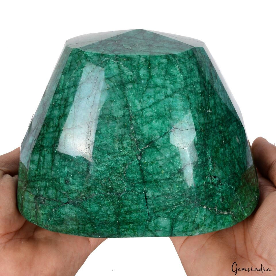 Thumbnail: Large 3.6 Kilo Natural Green Emerald Oval Cut Collectors' Grade Brazil Gemstone