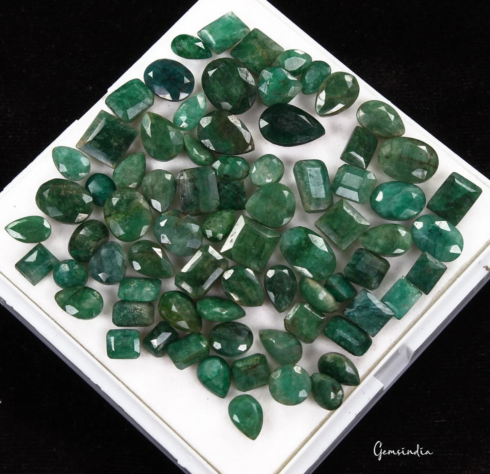 Thumbnail: Natural Brazilian Emerald Mix Faceted Loose Wholesale Gems Lot 197.70 Ct/74 Pcs