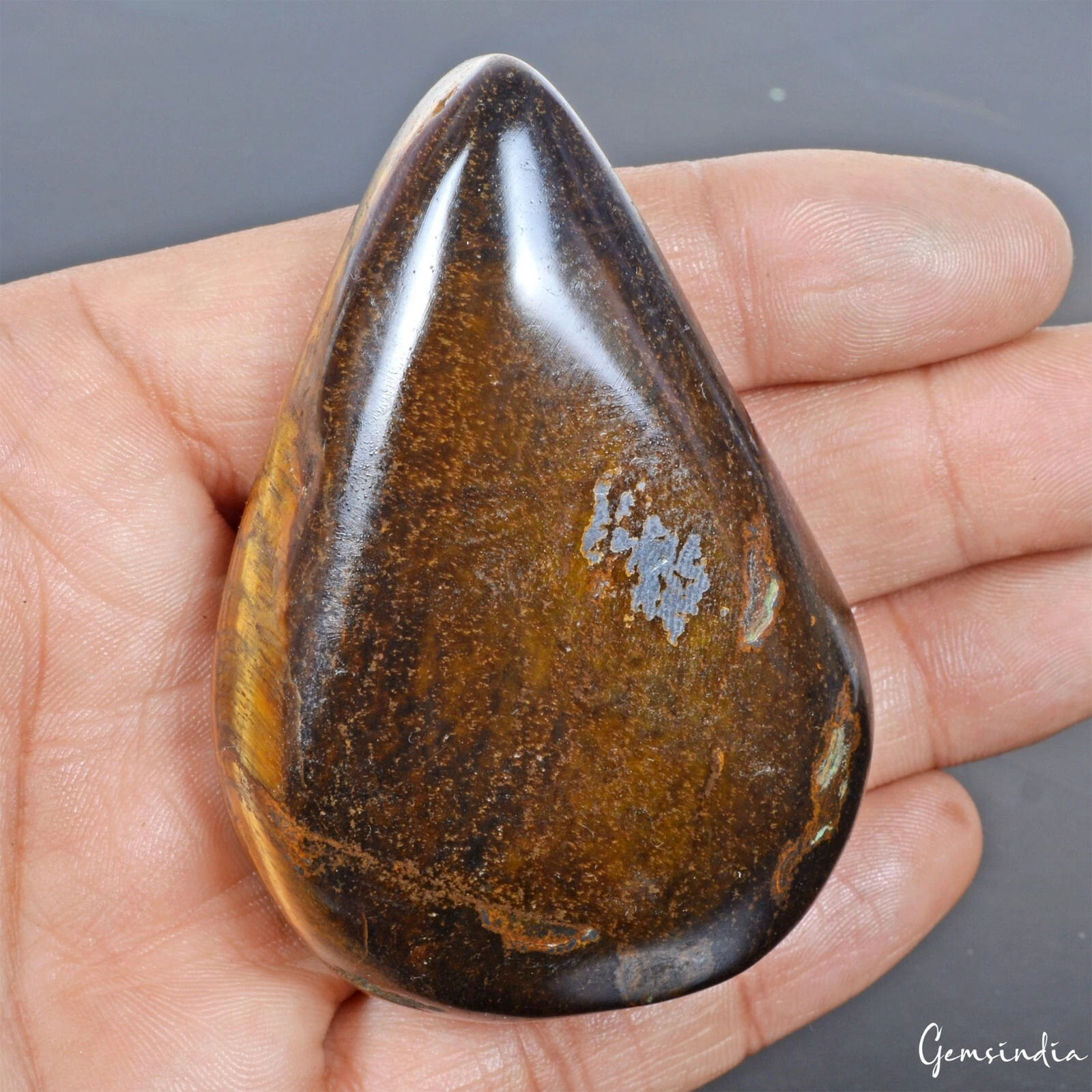 550 Cts Natural Untreated Brown Tiger Eye Pear Cab Loose Huge Size Smooth Gem