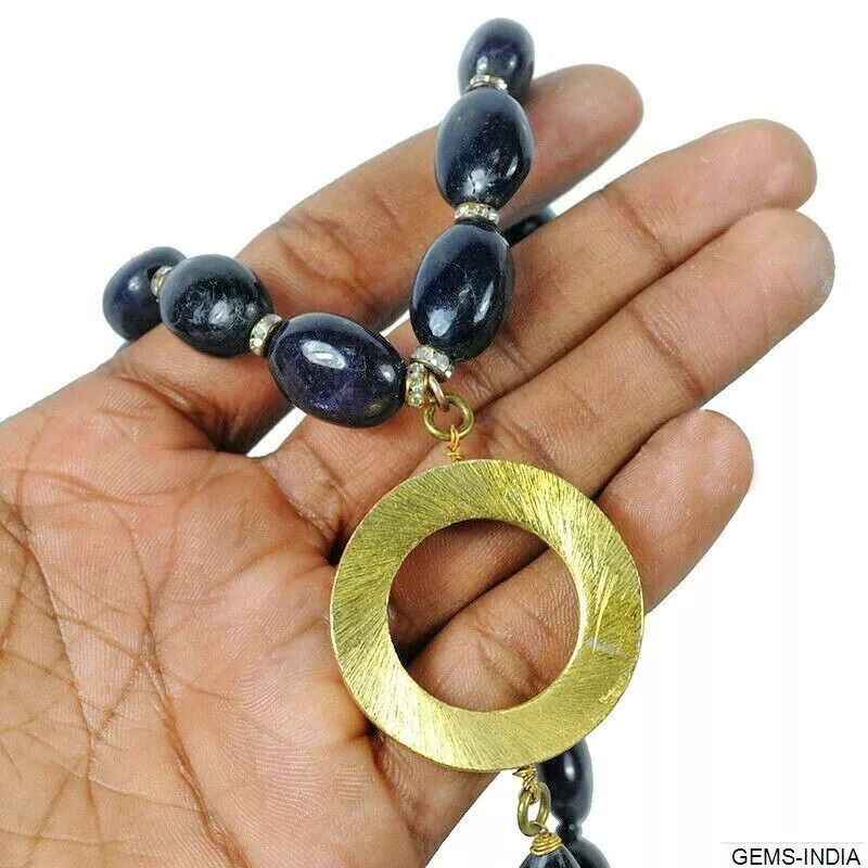 Miniatura: 809.50 Ct/30" Natural Sapphire Gemstone Pendant Necklace Jewelry Set for Women